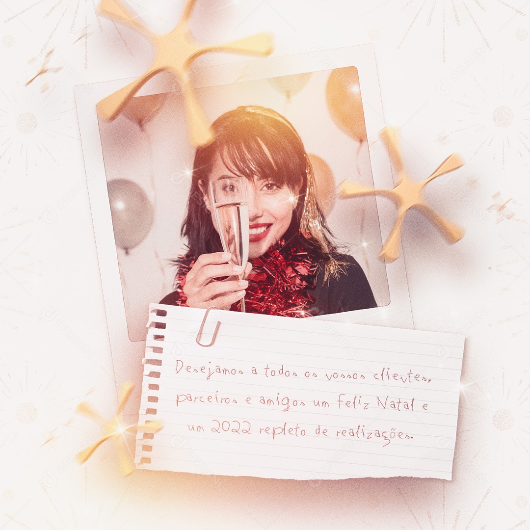 Desejamos a Todos os Nossos Clientes um Feliz Natal Boas Festas Social Media PSD Editável