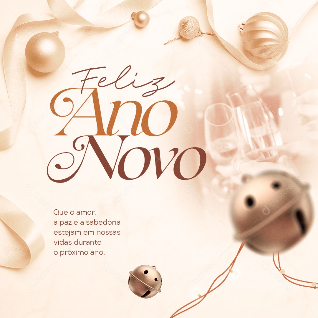 Que o Amor, a Paz e a Sabedoria, Estejam em Nossas Vidas Feliz Ano Social Media PSD Editável