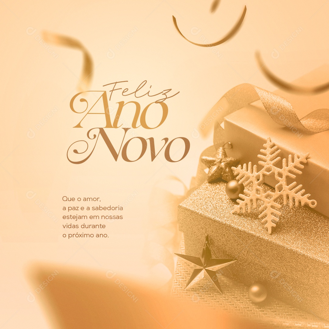 Que o Amor, a Paz e a Sabedoria, Estejam em Nossas Vidas Feliz Ano Social Media PSD Editável