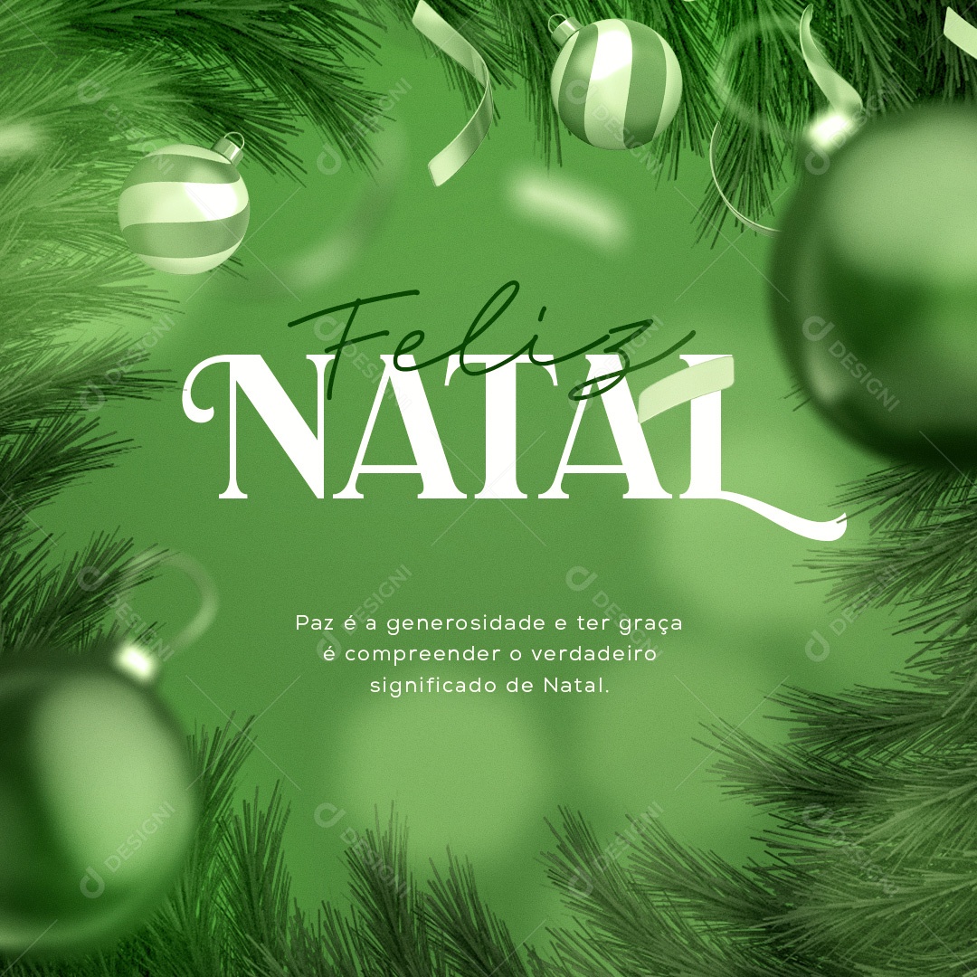 Paz é A Generosidade e Ter Graça é Compreender o Verdadeiro Significado do Natal Social Media PSD Editável