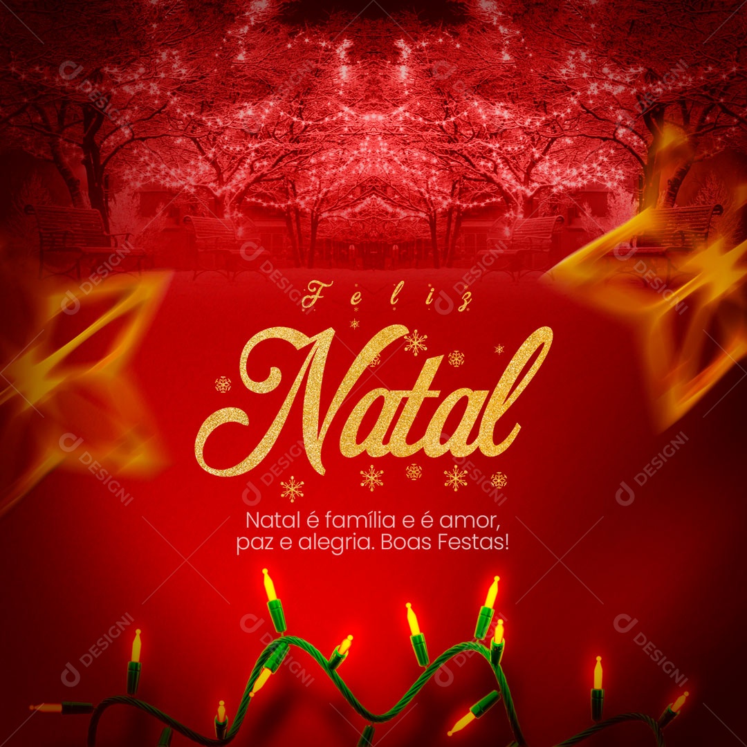 Natal é Família e é amor, Paz e alegria Feliz Natal Social Media PSD Editável