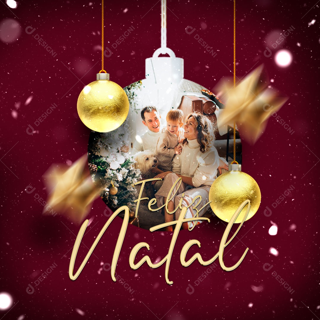 Feliz Natal Que a Magia do Natal Transforme Tudo em Amor! Social Media PSD Editável