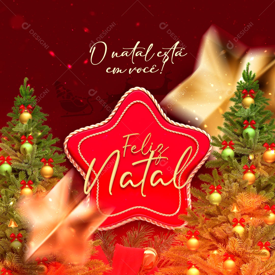 o Natal Está em Você Feliz Natal Social Media PSD Editável