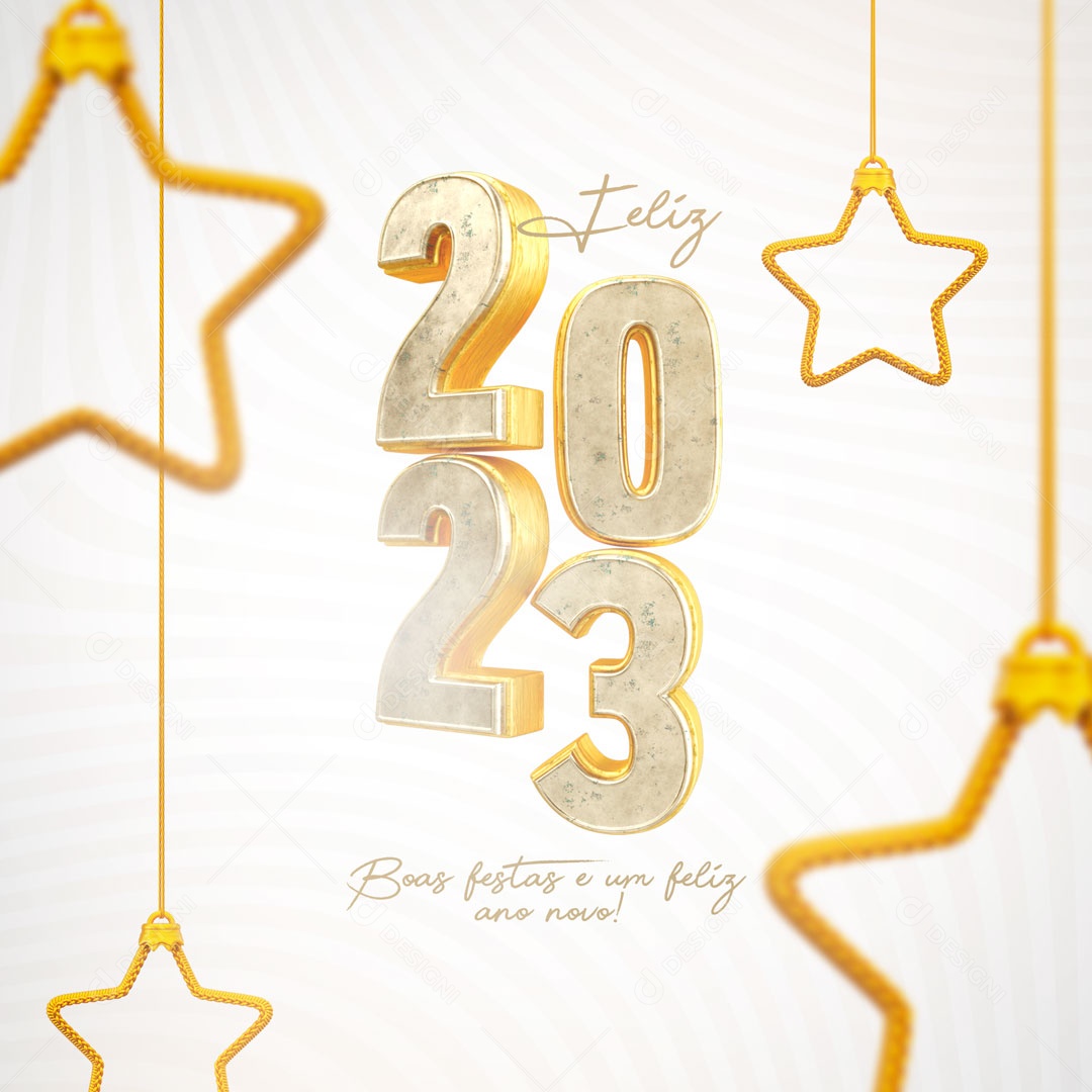 Boas Festas e Um Feliz Ano Novo 2023 Social Media PSD Editável