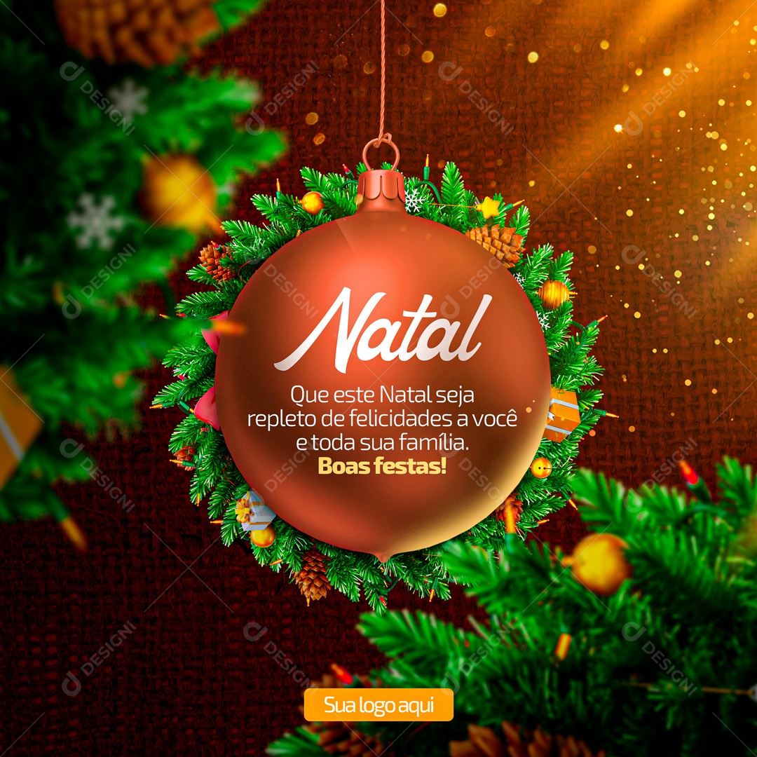 Que Esse Natal Seja Repleto de Felicidades Feliz Natal Social Media PSD Editável