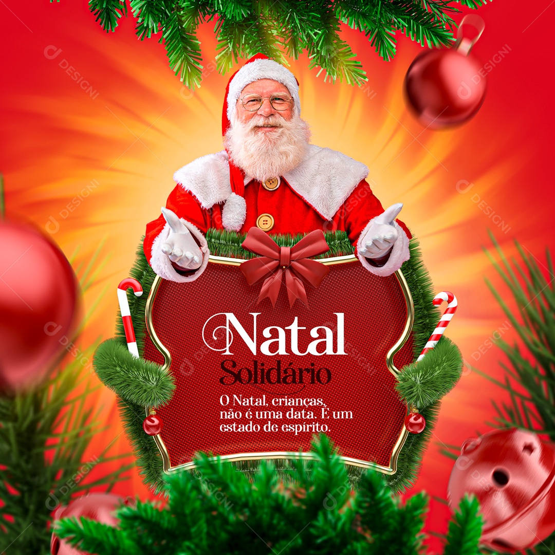 Natal Solidário Feliz Natal Social Media PSD Editável