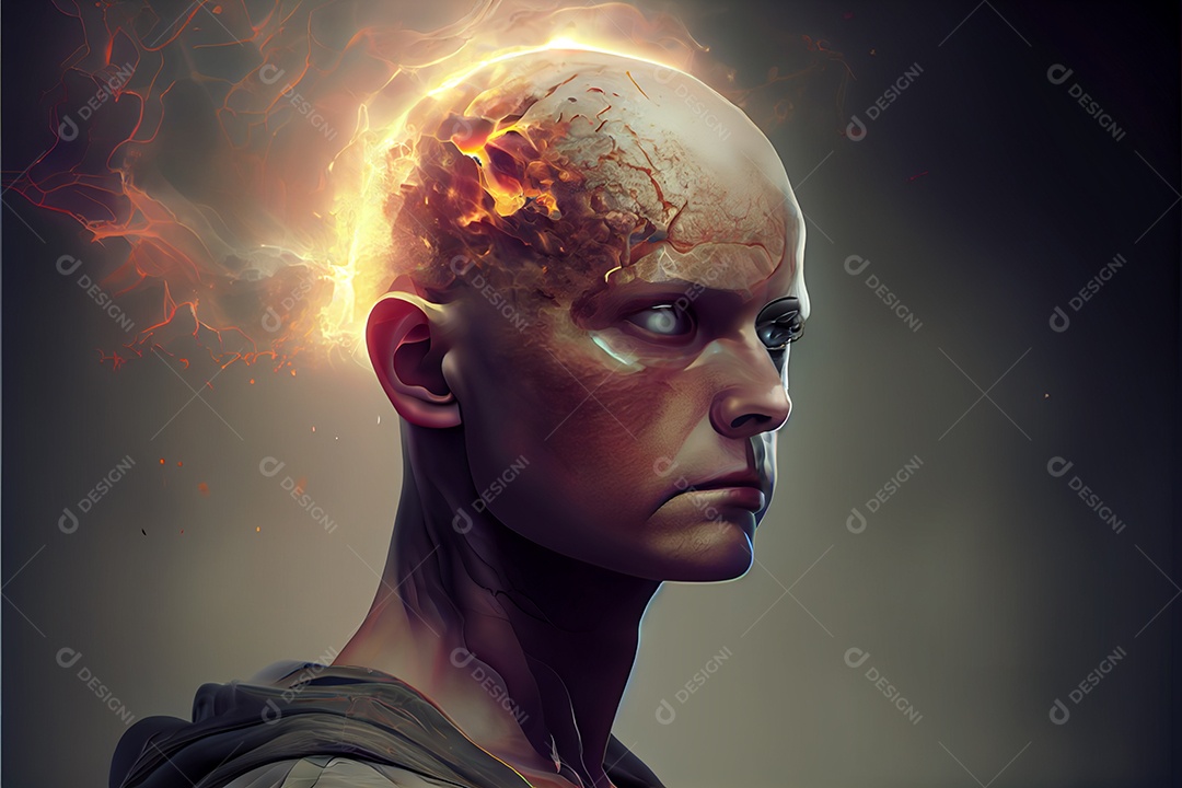 Mulher é câncer, dia mundial do câncer 04 de fevereiro renderizar realidade virtual