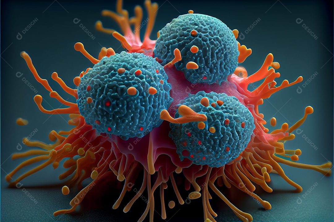 Célula cancerosa, Dia Mundial do Câncer, 04 de fevereiro, renderiza a realidade virtual