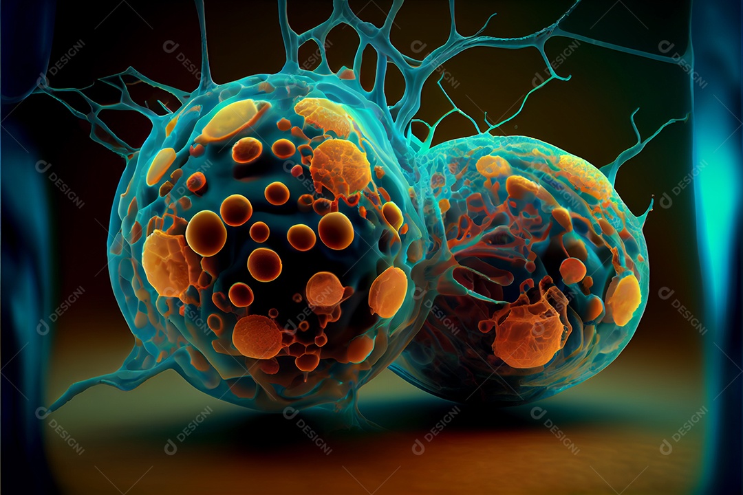 Célula cancerosa, Dia Mundial do Câncer, 04 de fevereiro, renderiza a realidade virtual