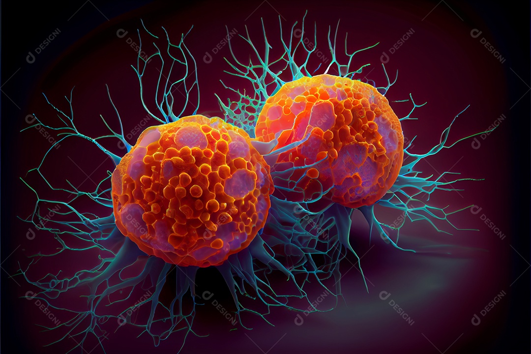 Célula cancerosa, Dia Mundial do Câncer, 04 de fevereiro, renderiza a realidade virtual