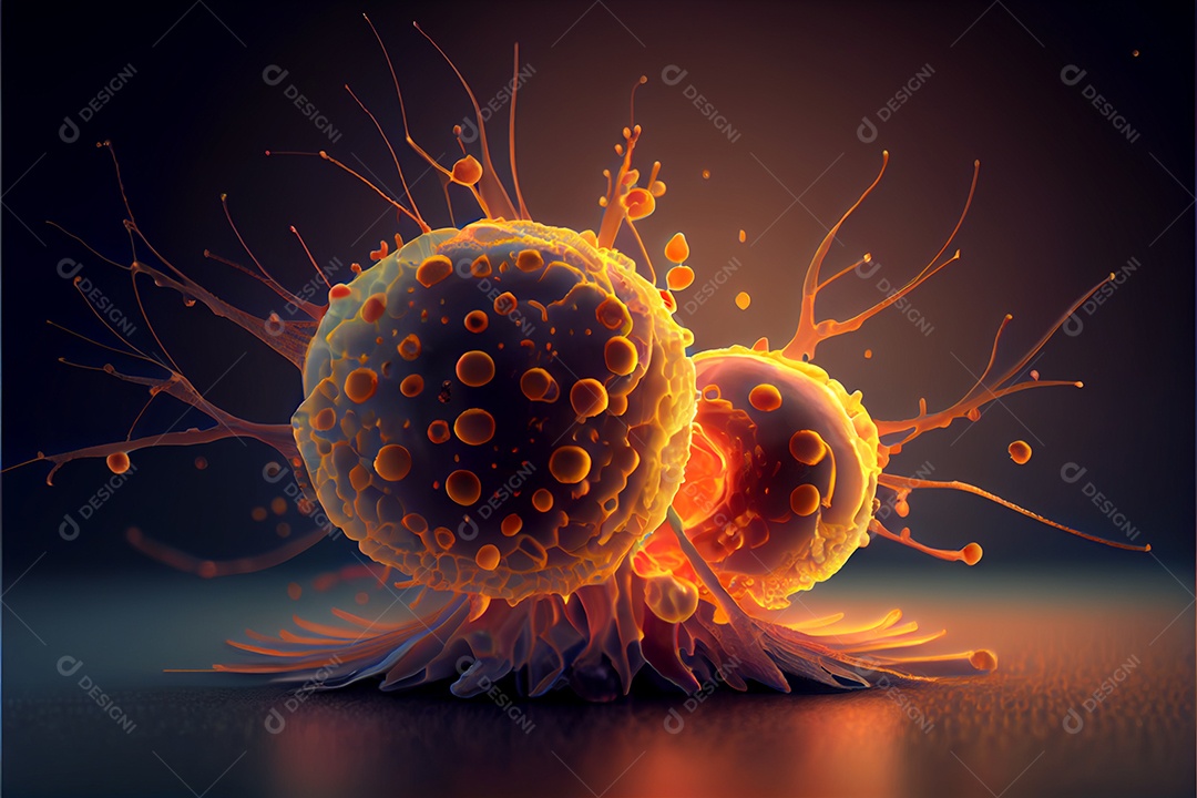 Célula cancerosa, Dia Mundial do Câncer, 04 de fevereiro, renderiza a realidade virtual