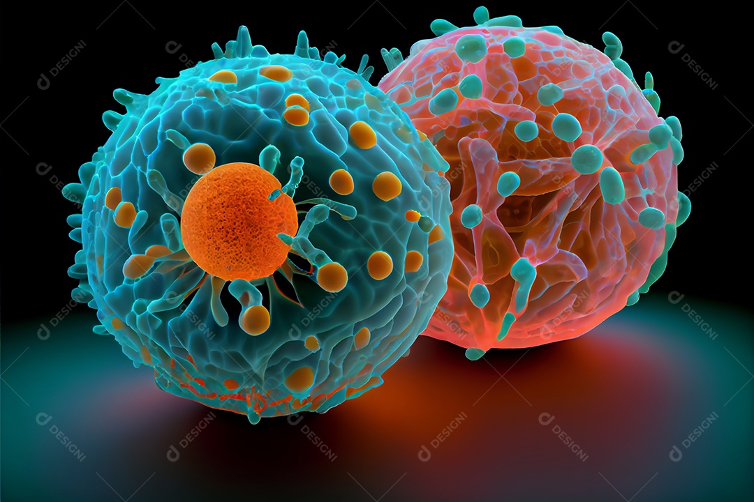 Célula cancerosa, Dia Mundial do Câncer, 04 de fevereiro, renderiza a realidade virtual