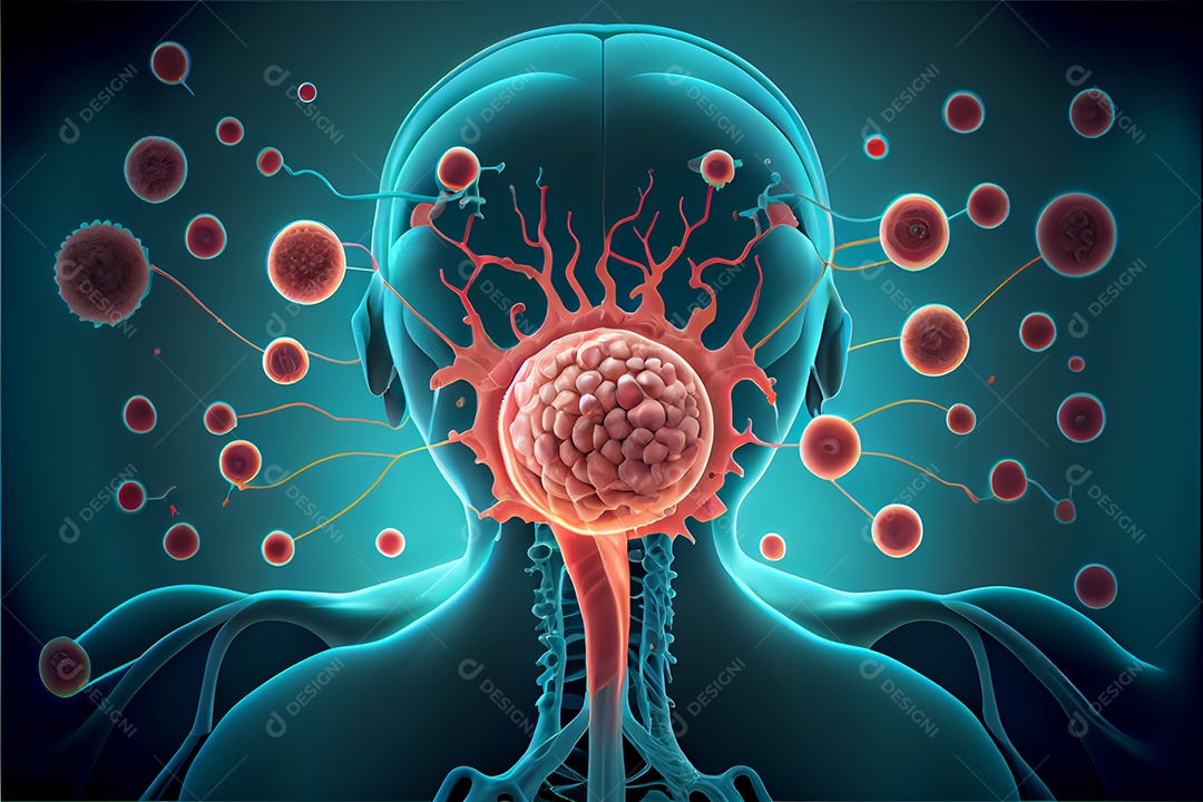 Célula cancerosa, Dia Mundial do Câncer, 04 de fevereiro, renderiza a realidade virtual