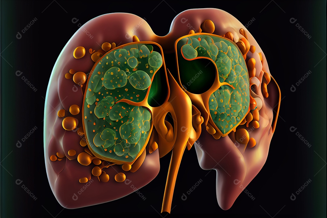 Câncer de fígado Dia Mundial do Câncer realista 04 de fevereiro renderizar realidade virtual