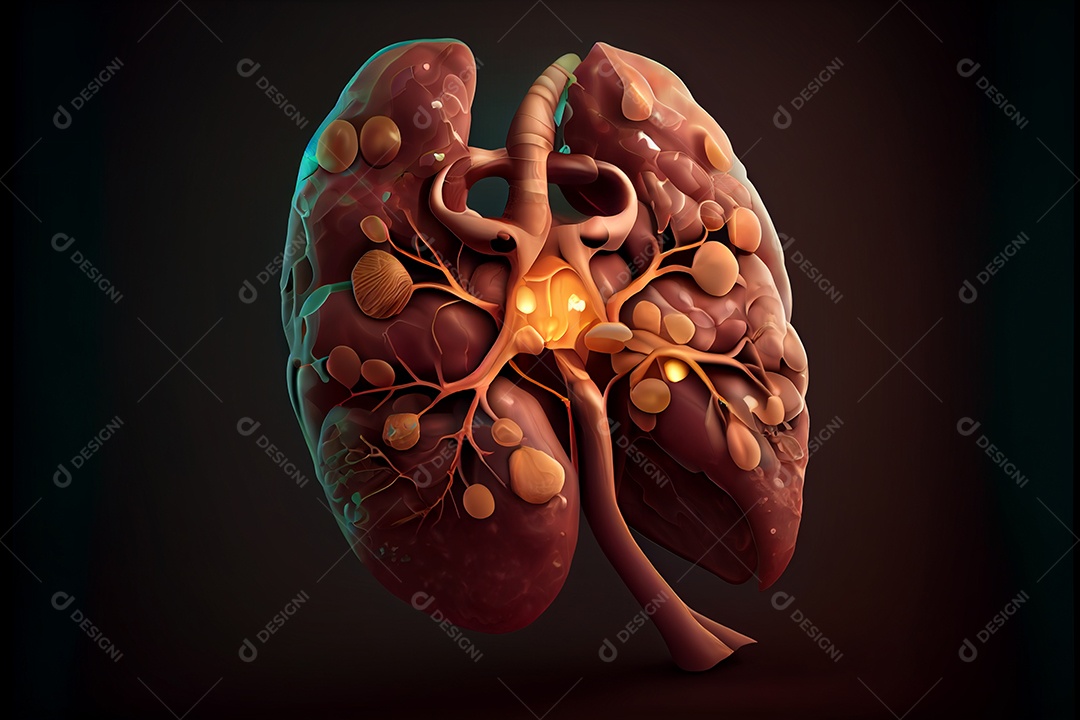 Câncer de fígado Dia Mundial do Câncer realista 04 de fevereiro renderizar realidade virtual