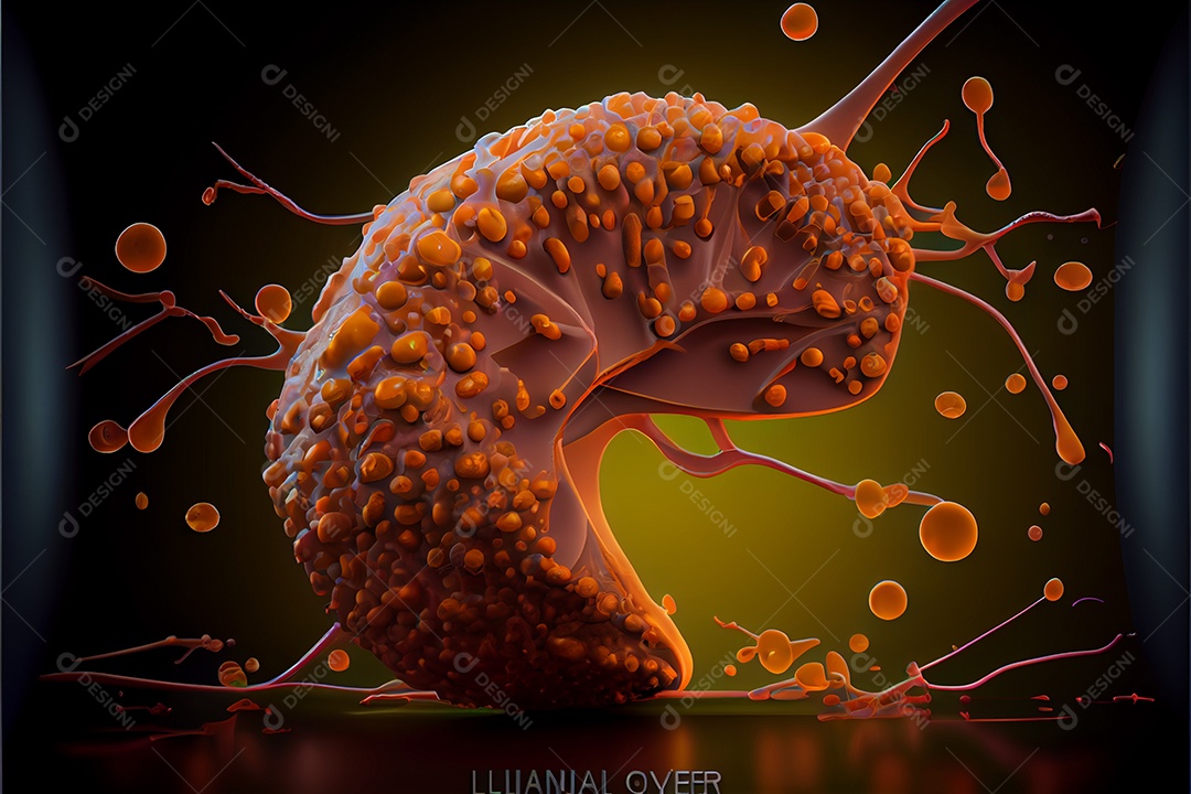 Câncer de fígado Dia Mundial do Câncer realista 04 de fevereiro renderizar realidade virtual