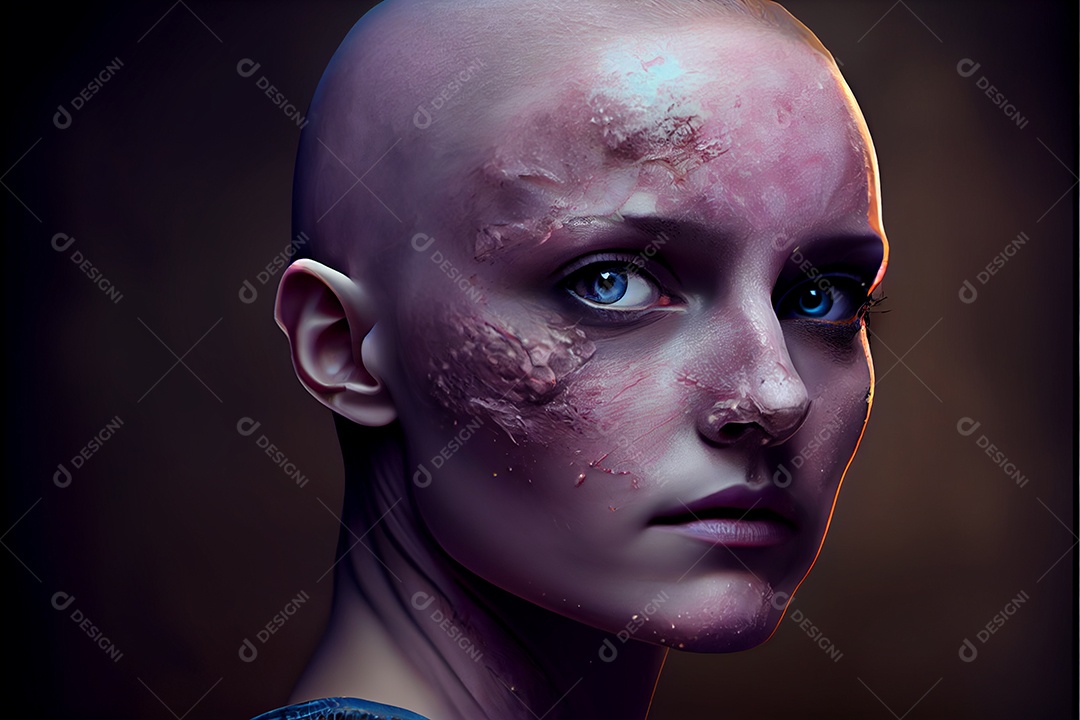 Mulher é câncer, dia mundial do câncer 04 de fevereiro renderizar realidade virtual