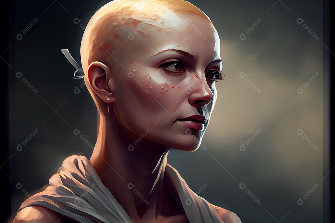 Mulher é câncer, dia mundial do câncer 04 de fevereiro renderizar realidade virtual