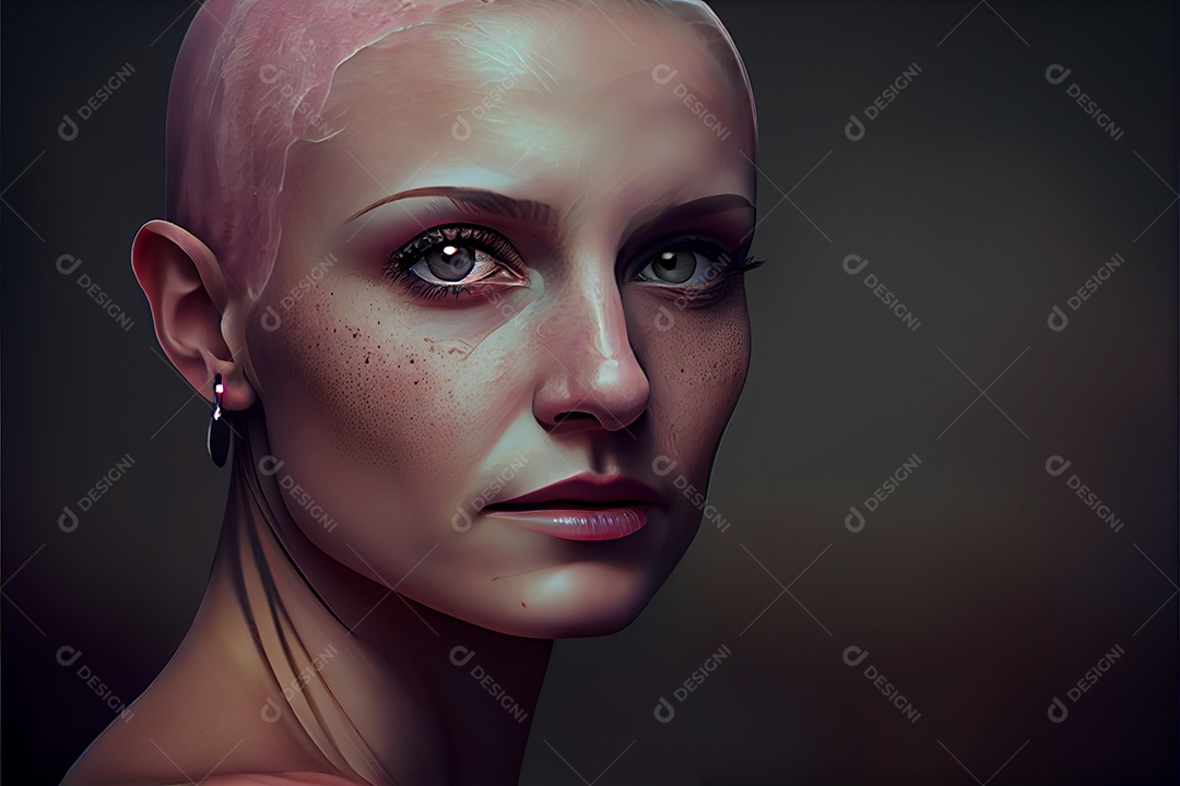 Mulher é câncer, dia mundial do câncer 04 de fevereiro renderizar realidade virtual