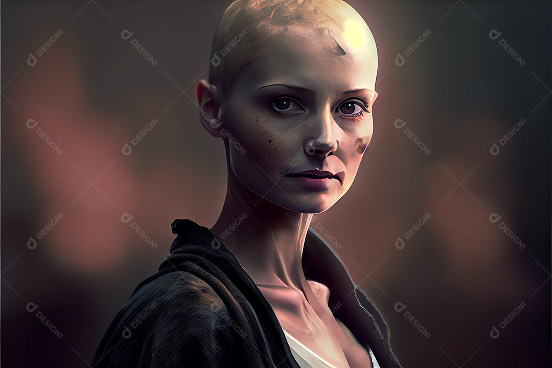 Mulher é câncer, dia mundial do câncer 04 de fevereiro renderizar realidade virtual