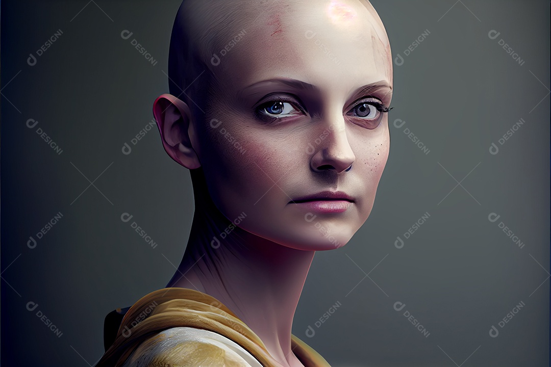 Mulher é câncer, dia mundial do câncer 04 de fevereiro renderizar realidade virtual