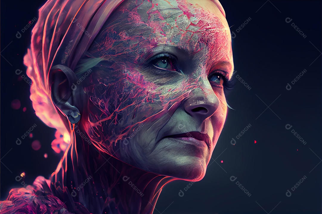 Mulher é câncer, dia mundial do câncer 04 de fevereiro renderizar realidade virtual