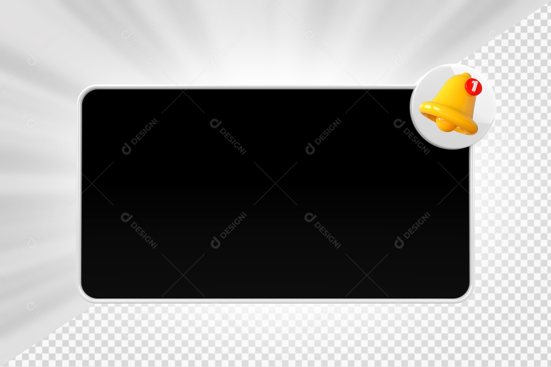Lembrete de Notificação Elemento 3D Preto para Composição PSD