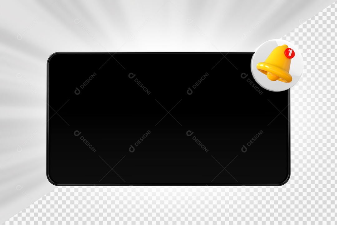 Lembrete de Notificação Elemento 3D Preto para Composição PSD