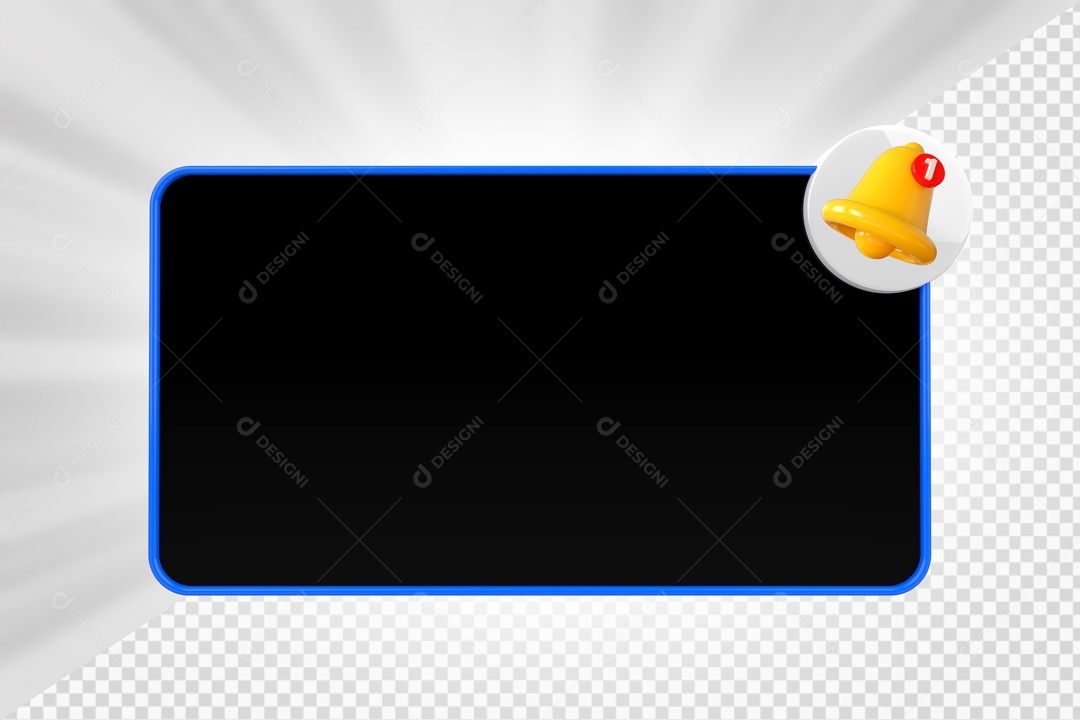 Notification Reminder 3D Black and Blue Element for Composition PSD