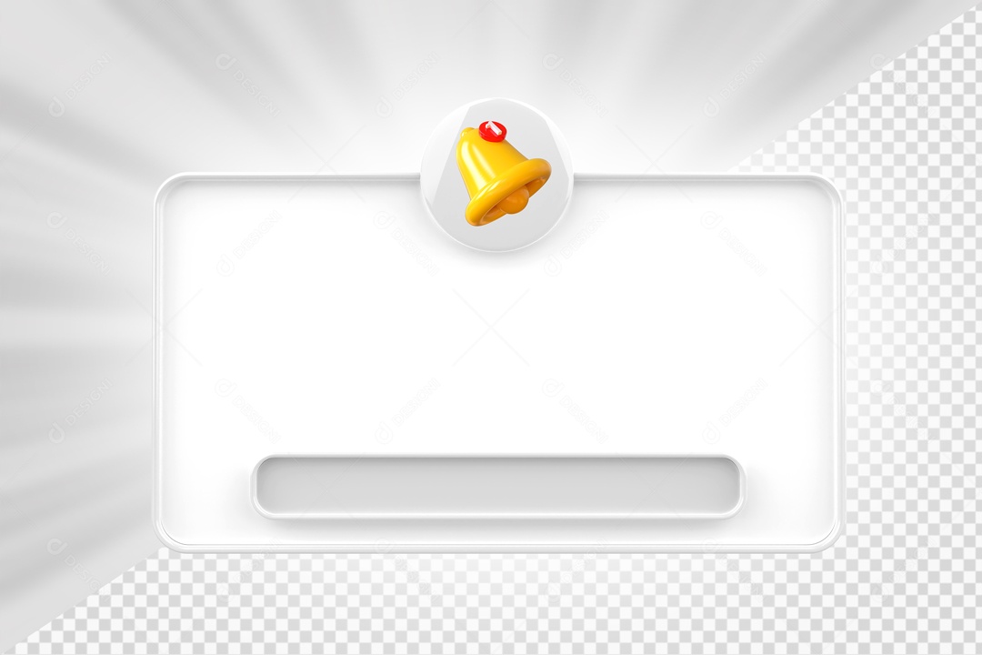 Mensagem de Notificação Elemento 3D Branco para Composição PSD