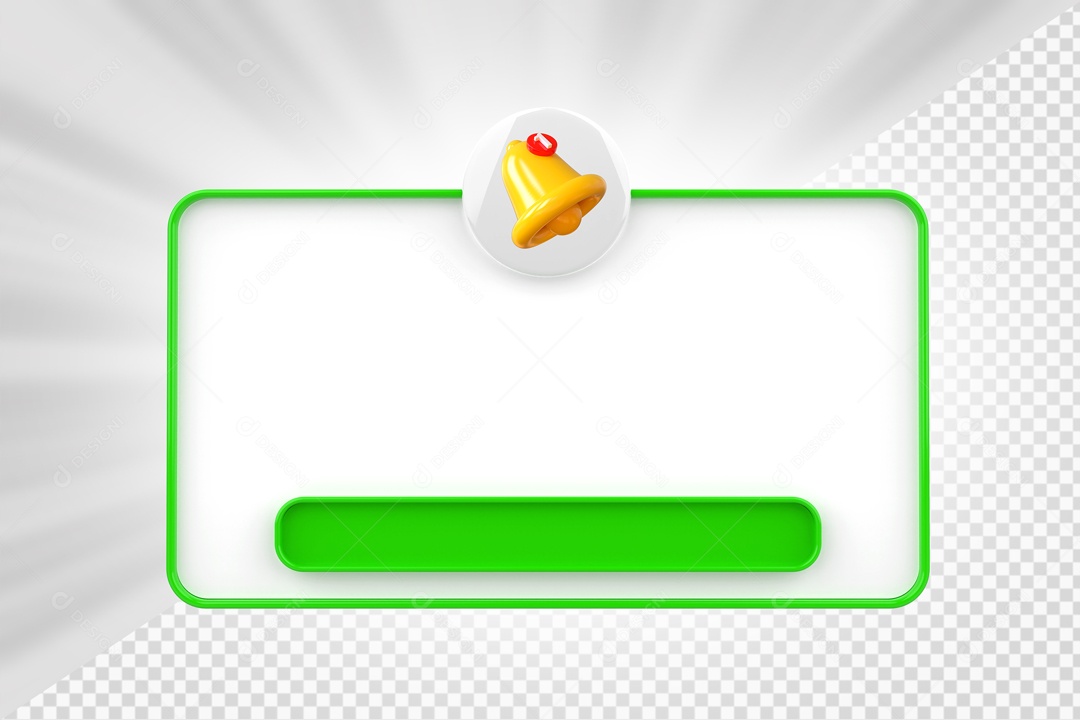 Mensagem de Notificação Elemento 3D Branca e Verde Marinho para Composição PSD