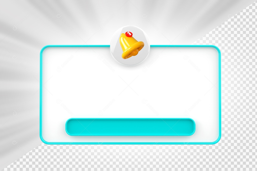 Mensagem de Notificação Elemento 3D Branca e Azul Marinho para Composição PSD