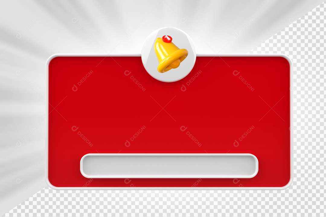 Mensagem de Notificação Vermelho Elemento 3D para Composição PSD