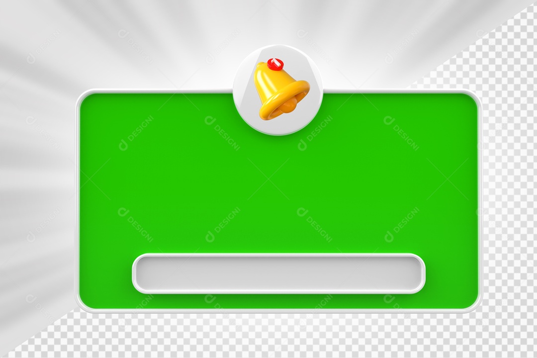 Mensagem de Notificação Verde Elemento 3D para Composição PSD