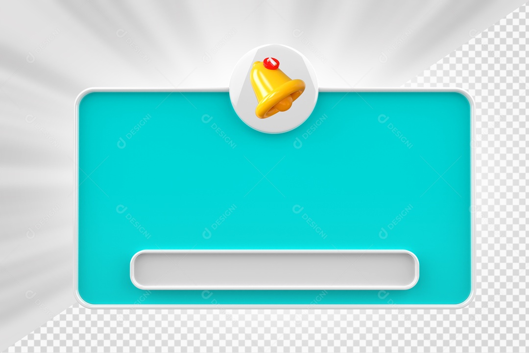 Mensagem de Notificação Azul Marinho Elemento 3D para Composição PSD