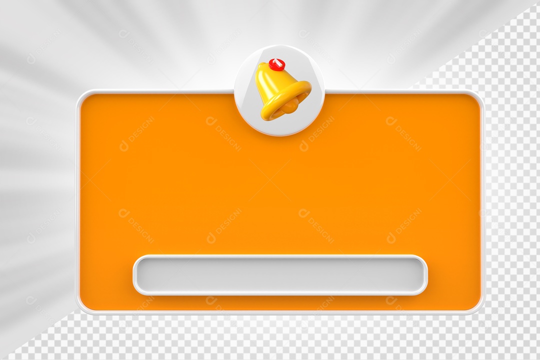 Mensagem de Notificação Laranjado Elemento 3D para Composição PSD