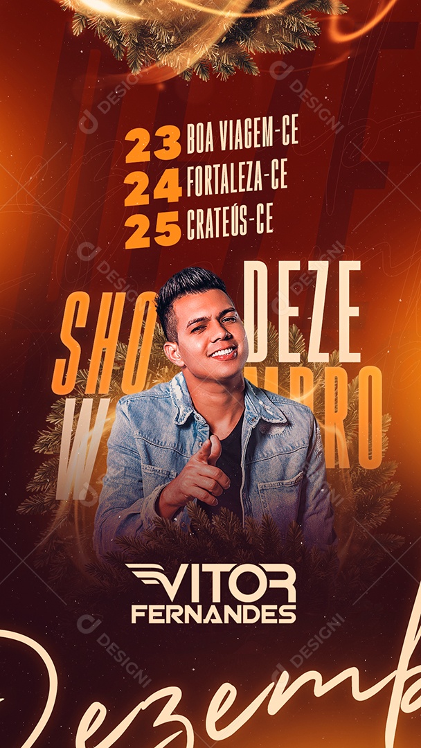 Story Flyer Shows Dezembro Vitor Fernandes Social Media PSD Editável