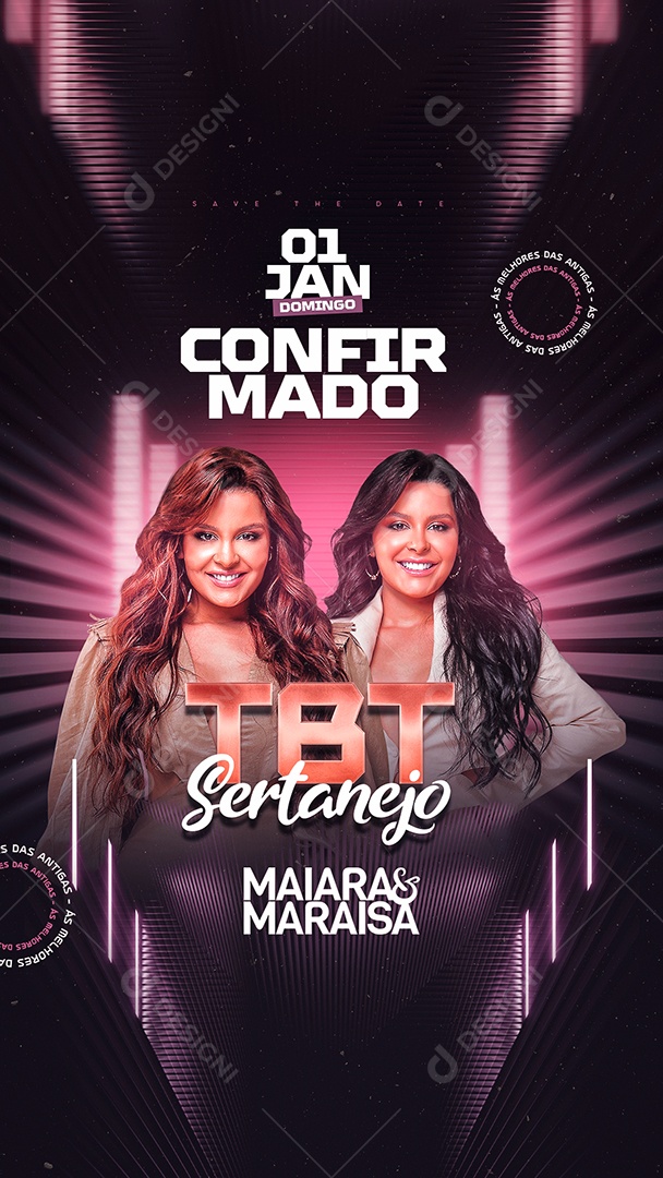 Story Flyer Tbt Sertanejo Maiara and Maraisa Social Media Editable PSD