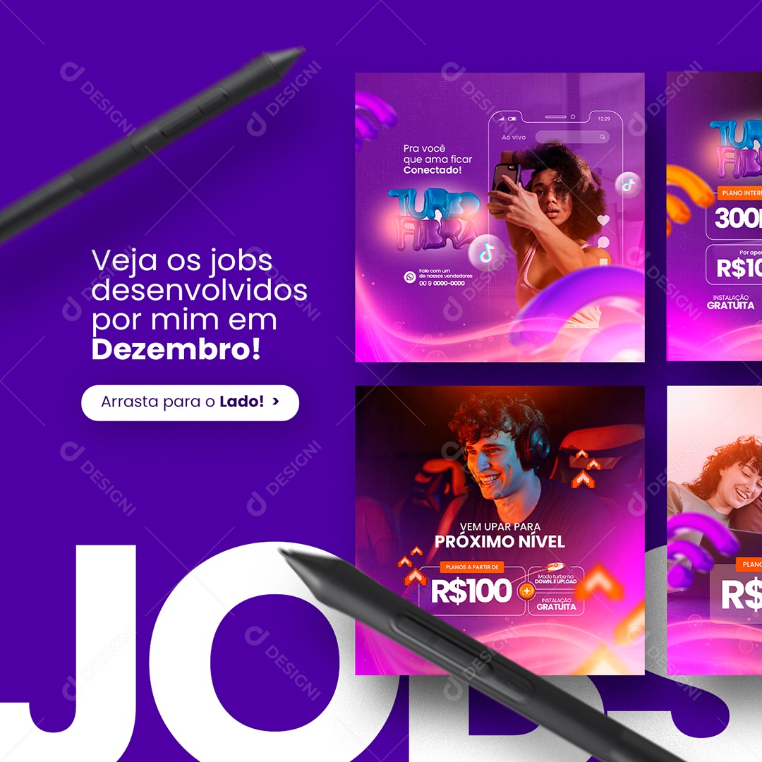Veja os Jobs Desenvolvidos por mim em Dezembro Designer Gráfico Social Media PSD Editável