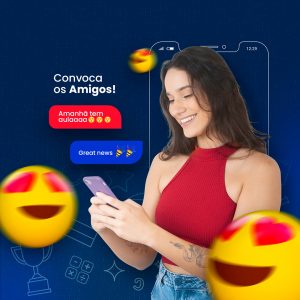 Convoca os Amigos Escola de Idiomas Social Media PSD Editável
