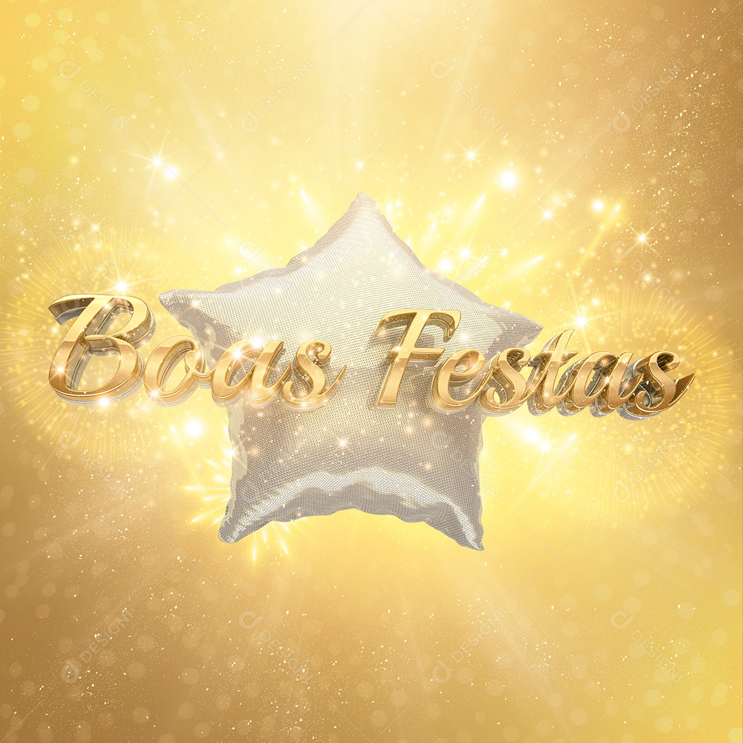 Selo 3D Para Composição Boas Festas PSD