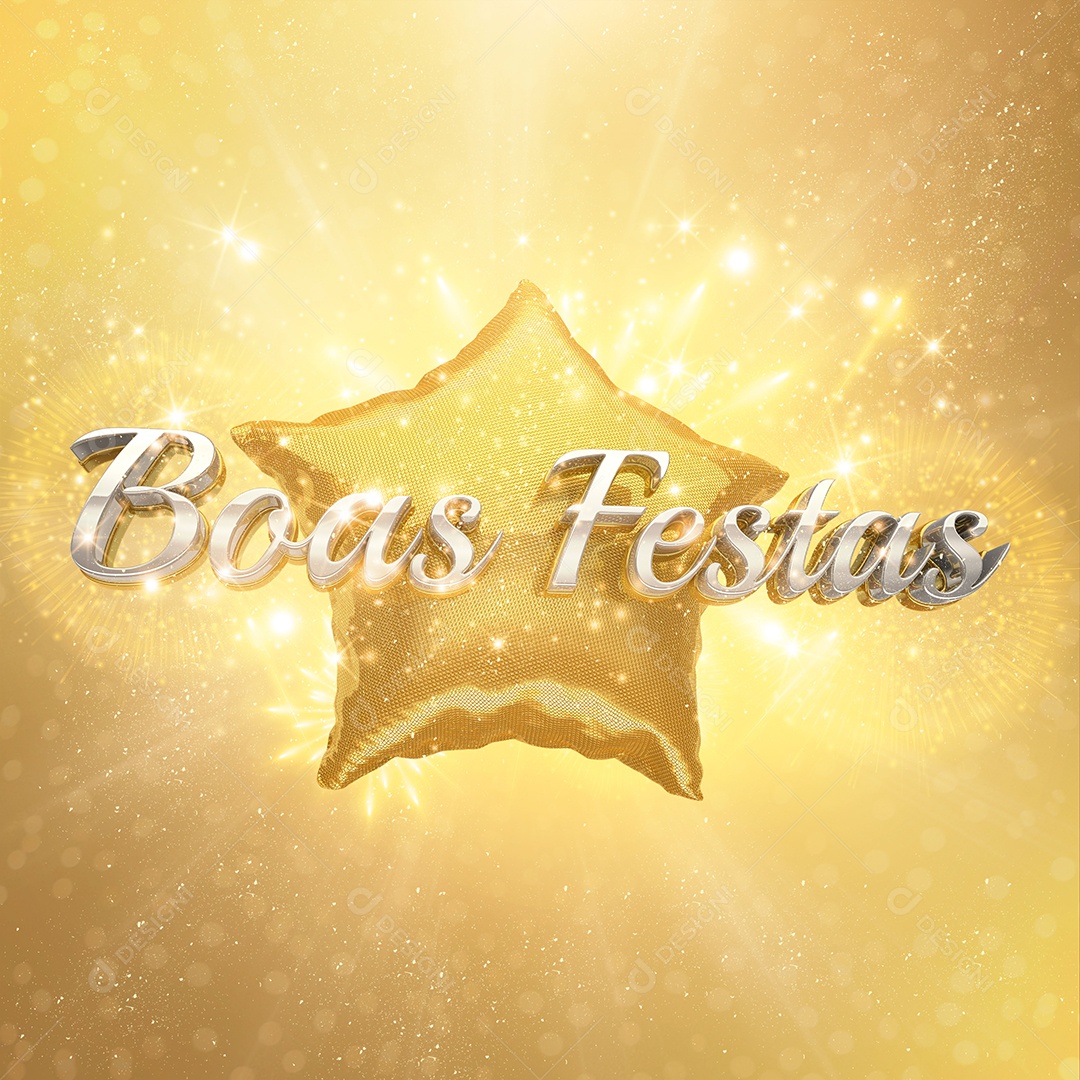 Selo 3D Para Composição Boas Festas PSD