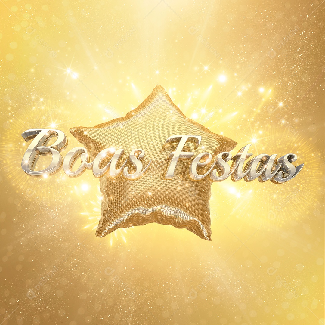 Selo 3D Para Composição Boas Festas PSD