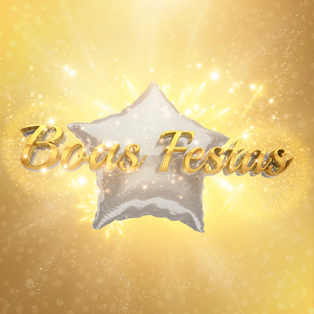 Selo 3D Para Composição Boas Festas PSD