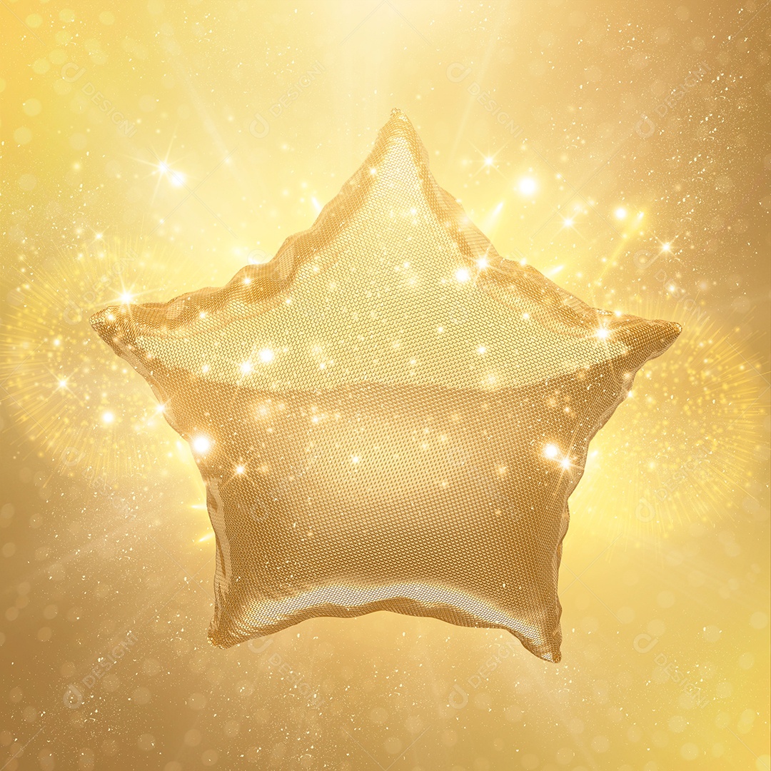 Elemento 3D Para Composição Estrela Dourada PSD