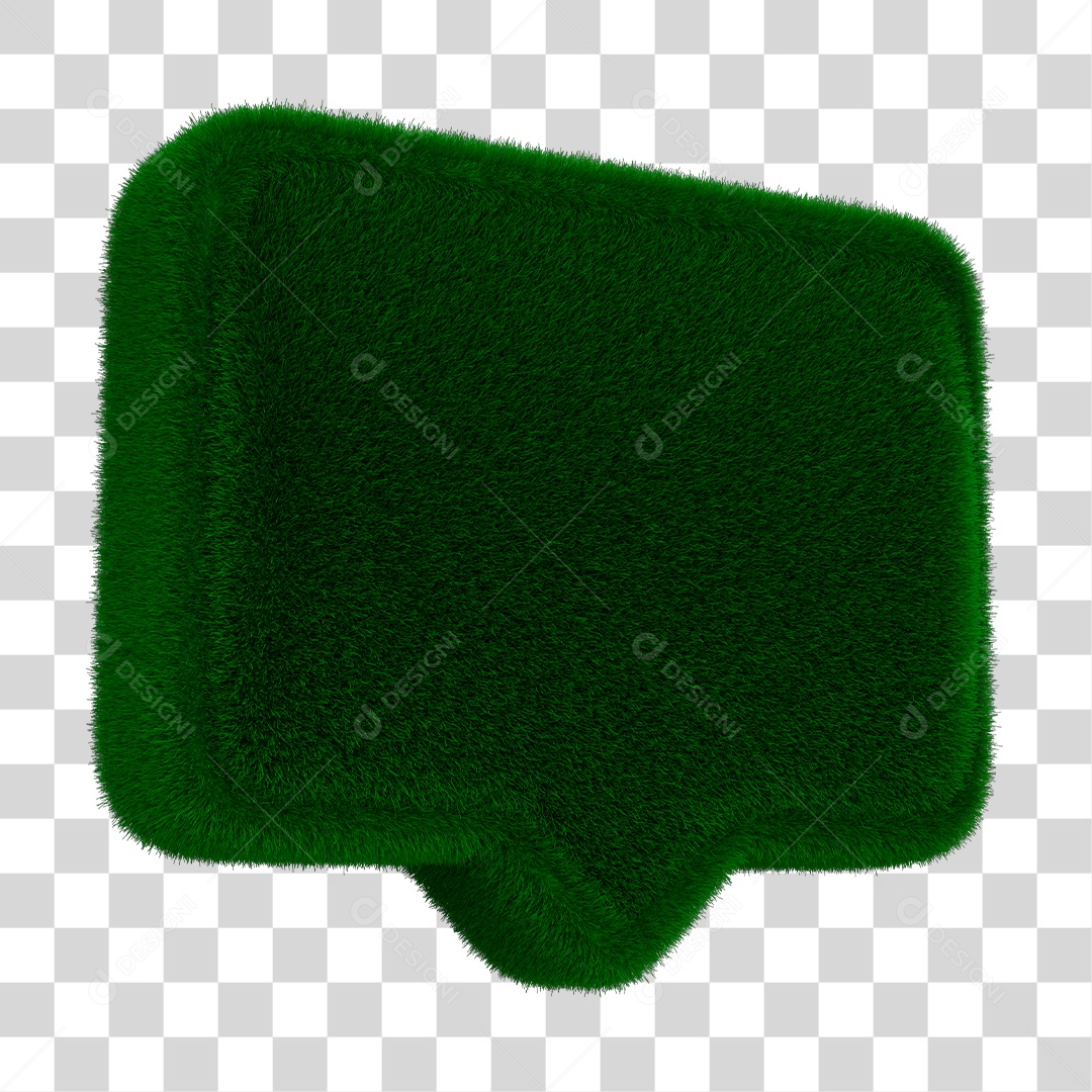 Caixa de Texto Verde Elemento 3D PNG Transparente