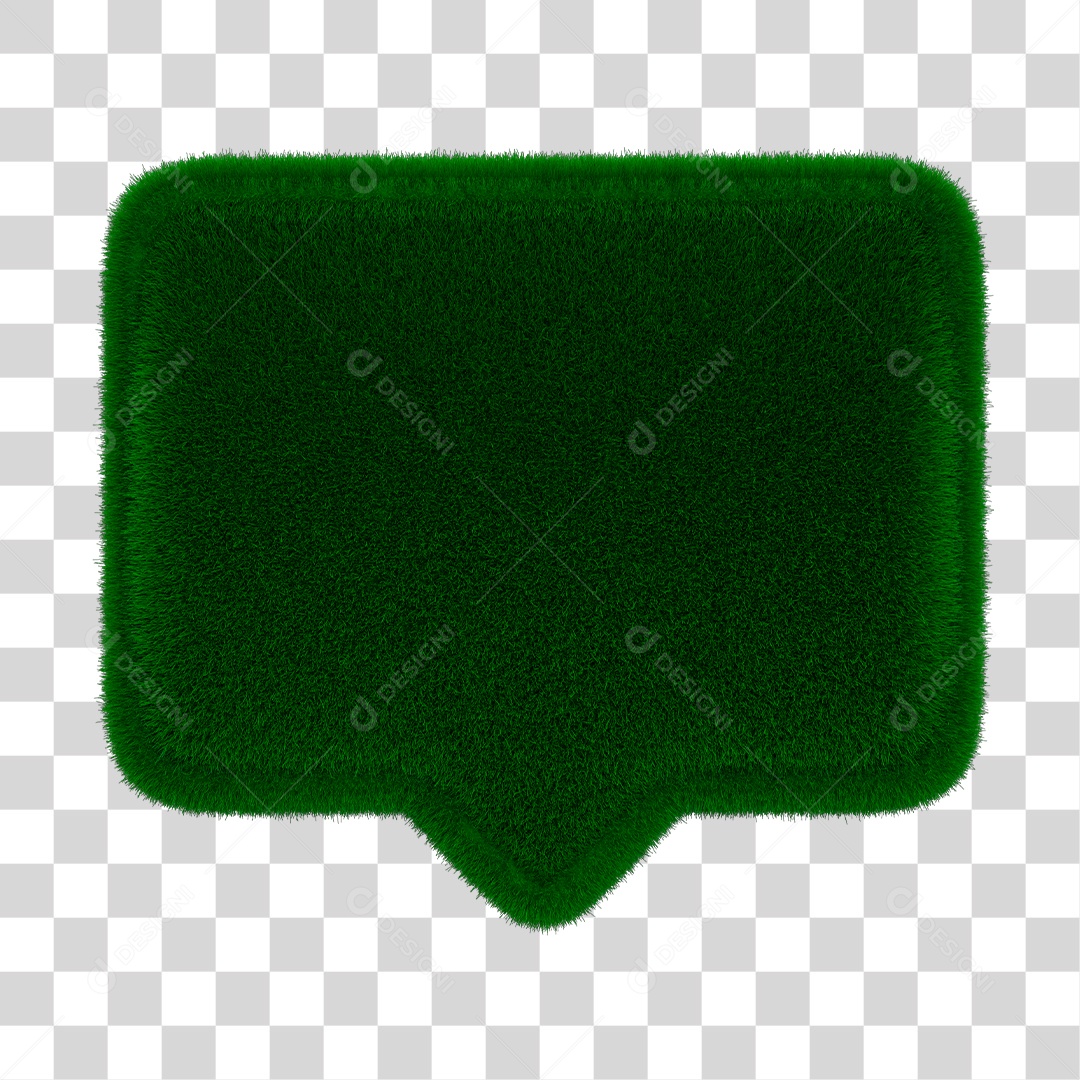 Caixa de Texto Verde Textura de Grama Elemento 3D PNG Transparente