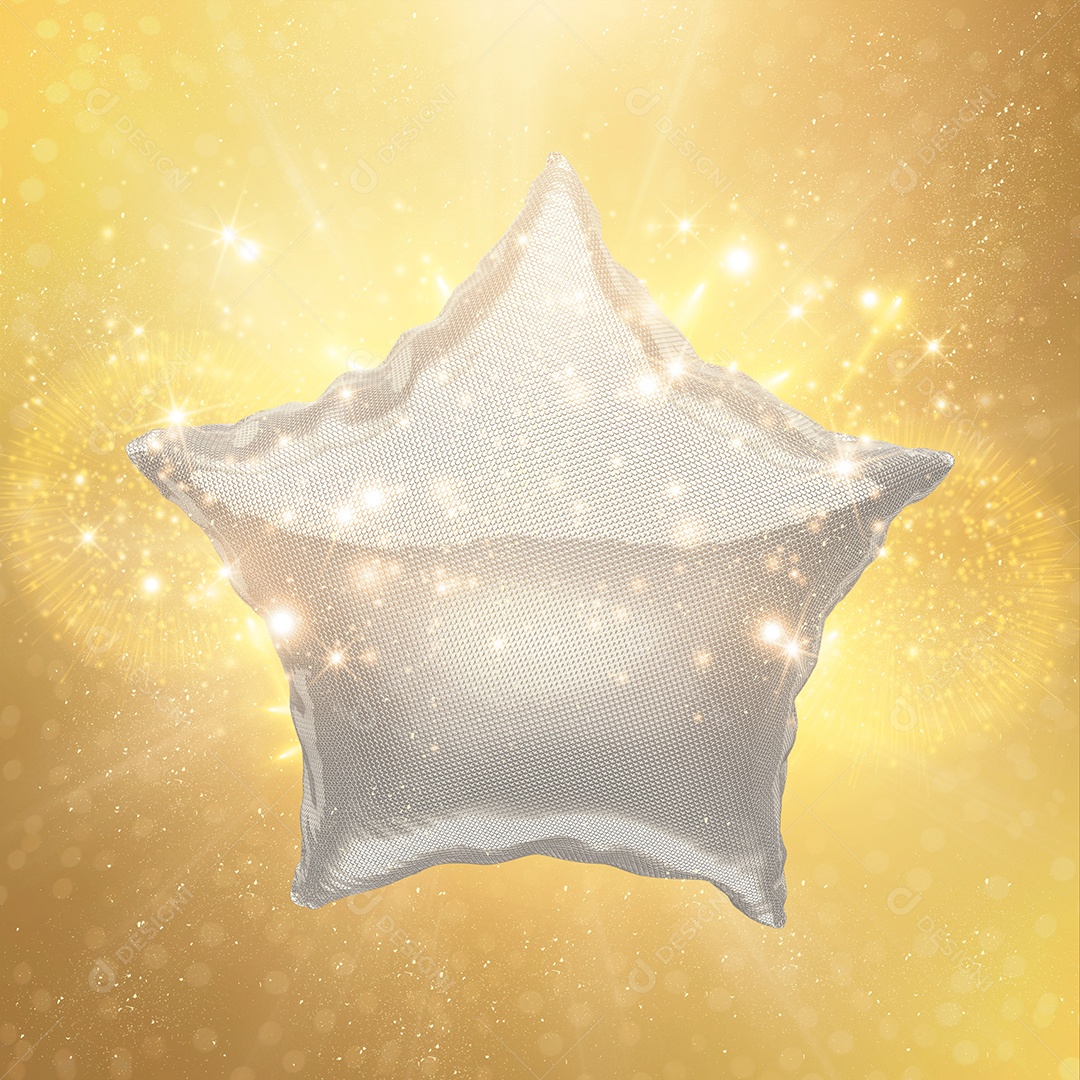 Elemento 3D Para Composição Estrela Prata PSD