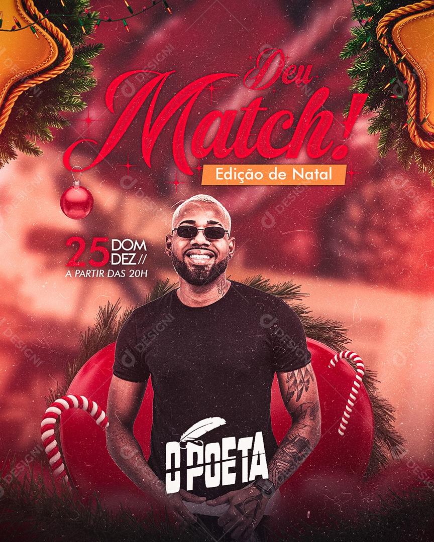 Flyer Show Edição de Natal O Poeta Social Media PSD Editável