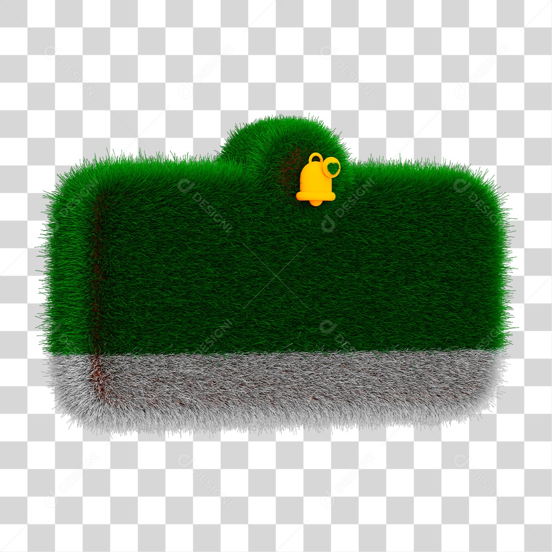 Caixa de Notificação Verde Elemento 3D PNG Transparente
